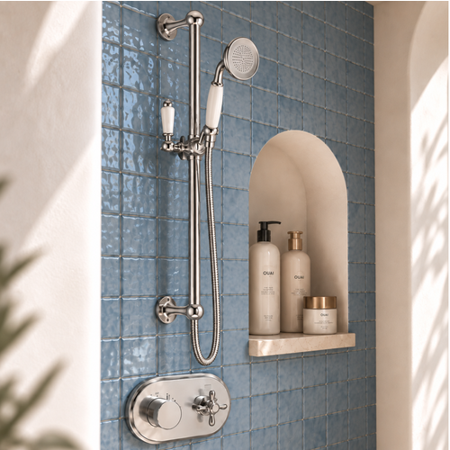 Chrome 1 Outlet Thermostatic Mixer Shower Set with Hand Shower - Camden