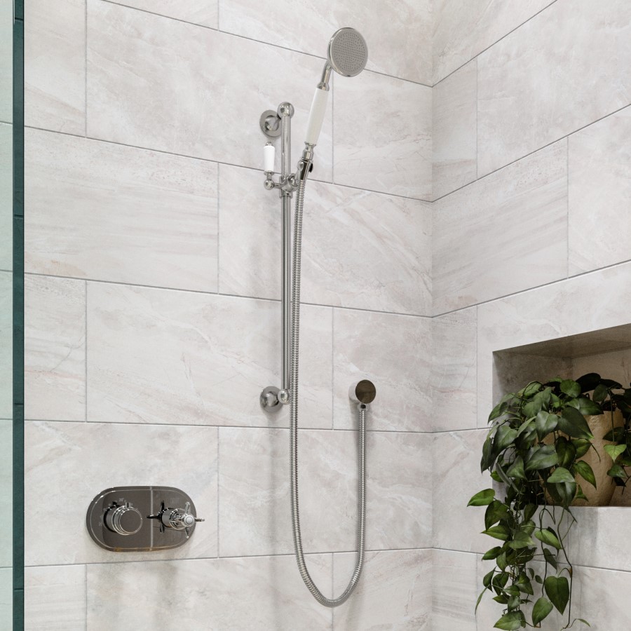 Chrome 1 Outlet Thermostatic Mixer Shower Set with Hand Shower  - Camden