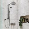 Grade A1 - Chrome Concealed Shower Mixer with Dual Control &amp; Round Wall Mounted Head and Handset - Camden