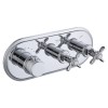 Grade A1 - Chrome Concealed Shower Mixer with Dual Control &amp; Round Wall Mounted Head and Handset - Camden