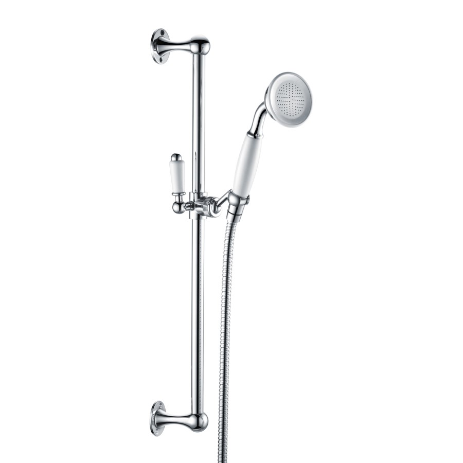 Grade A1 - Chrome Dual Outlet Wall Mounted Thermostatic Mixer Shower with Hand Shower - Camden