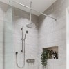 Chrome Dual Outlet Ceiling Mounted Thermostatic Mixer Shower with Hand Shower  - Camden