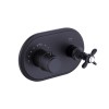 Black Single Outlet Ceiling  Mounted Thermostatic Mixer Shower - Camden