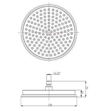 Grade A1 - Black Concealed Shower Mixer with Dual Control & Round Wall Mounted Head and Handset - Camden