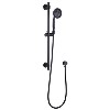 Grade A1 - Black Concealed Shower Mixer with Dual Control &amp; Round Wall Mounted Head and Handset - Camden