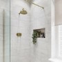 Brushed Brass Single Outlet Wall Mounted Thermostatic Mixer Shower - Camden