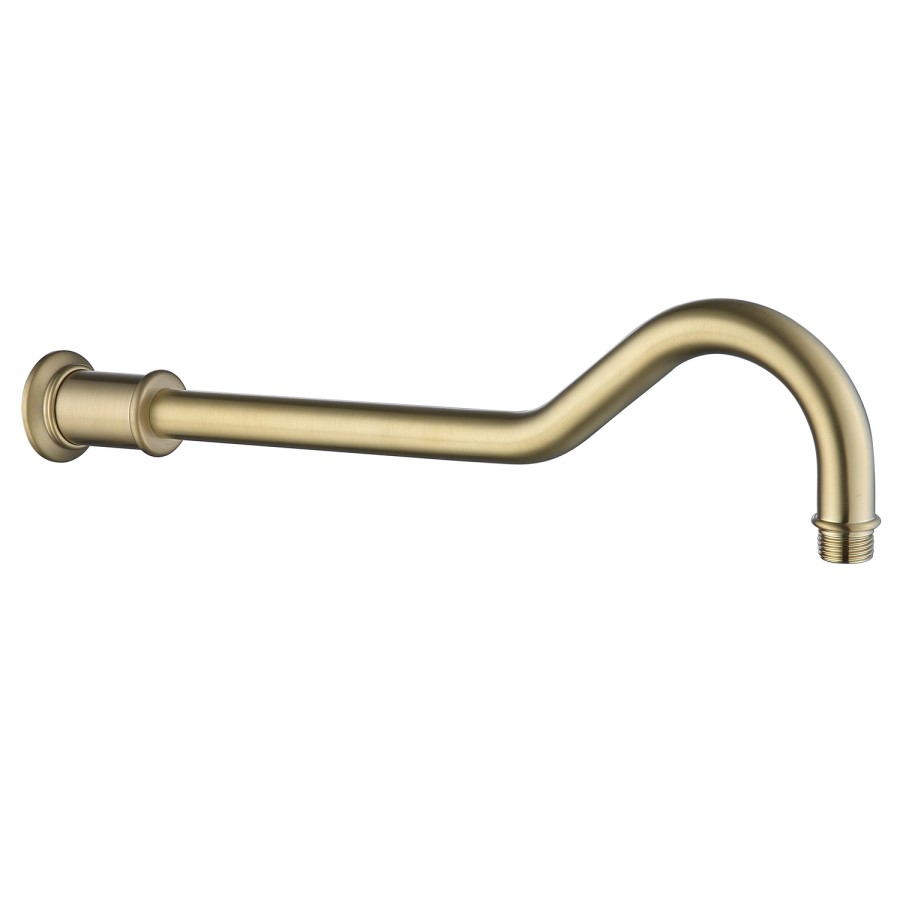 Brushed Brass Single Outlet Wall Mounted Thermostatic Mixer Shower - Camden
