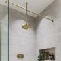 Brushed Brass Single Outlet Ceiling Mounted Thermostatic Mixer Shower - Camden