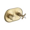Brushed Brass Single Outlet Ceiling Mounted Thermostatic Mixer Shower - Camden