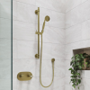 Brushed Brass Single Outlet Thermostatic Mixer Shower with Hand Shower  - Camden