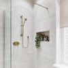 Brushed Brass Single Outlet Thermostatic Mixer Shower with Hand Shower  - Camden