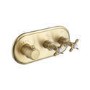 Brushed Brass Concealed Thermostatic Mixer Shower with Wall Shower Head, Slide Rail & Hand Shower - Camden