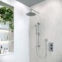 Chrome Dual Outlet Wall Mounted Thermostatic Mixer Shower with Hand Shower - Axel