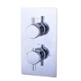 Chrome Dual Outlet Wall Mounted Thermostatic Mixer Shower with Hand Shower - Axel