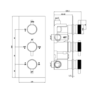 Chrome Dual Outlet Ceiling Mounted Thermostatic Mixer Shower with Hand Shower - Axel