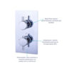 Chrome Dual Outlet Ceiling Mounted Thermostatic Mixer Shower with Hand Shower - Axel