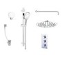 Chrome Triple Outlet Wall Mounted Thermostatic Mixer Shower with Hand Shower & Overflow Bath Filler - Axel