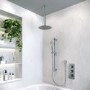 Chrome Dual  Outlet Ceiling Mounted Thermostatic Mixer Shower with Hand Shower - Axel