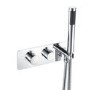 Chrome 2 Outlet Thermostatic Mixer Shower Set with Overflow Bath Filler - Arissa
