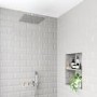 Chrome Dual Outlet Wall Mounted Thermostatic Mixer Shower - Cube