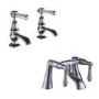 Chrome Traditional Basin Pillar Taps & Bath Filler Tap Pack - Helston