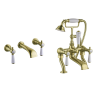 Gold Wall Mounted Bath Shower and Basin Tap Pack - Helston