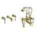 Gold Bath Shower Mixer and Wall Mounted Basin Tap Set - Helston
