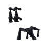 Matt Black Traditional Basin Pillar Taps & Bath Filler Tap Pack - Helston