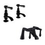 GRADE A1 - Black Basin Pillar Taps - Helston