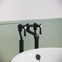 Black Freestanding Bath Mixer Tap - Helston