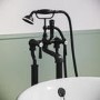 Grade A2 - Black Freestanding Bath Shower Mixer Tap - Helston
