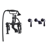 Black Wall Mounted Bath Shower and Basin Tap Pack - Helston