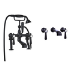 Black Bath Shower Mixer and Wall Mounted Basin Tap Set - Helston