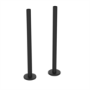 Black Towel Radiator 800 x 450mm with Pipe Kit and Straight Valves - Sahara