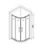 Grade A2 - Chrome 4mm Glass Quadrant Shower Enclosure with Shower Tray 900mm - Lyra