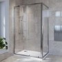 Chrome 4mm Glass Rectangular Sliding Shower Enclosure 1200x800mm - Lyra