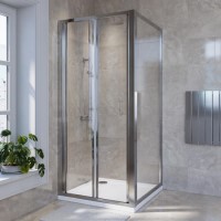 Chrome 4mm Glass Square Bi-Fold Shower Enclosure 800mm - Lyra