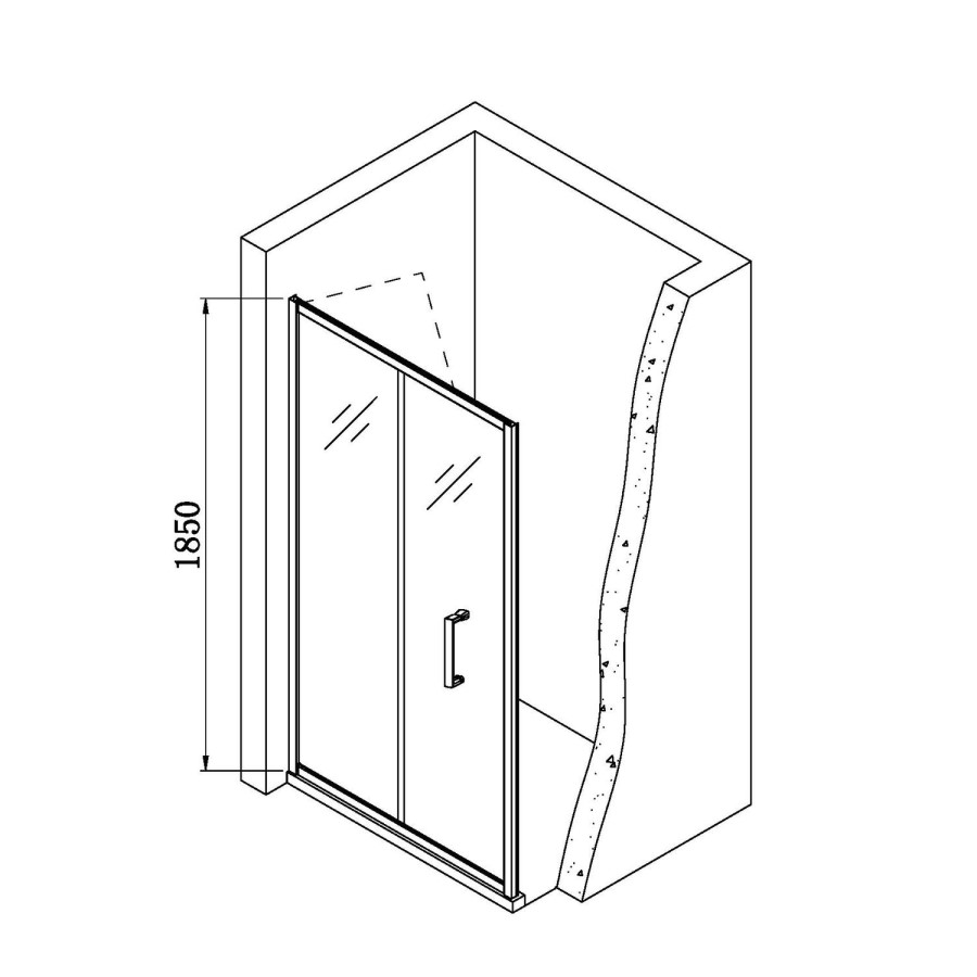 Chrome 4mm Glass Square Bi-Fold Shower Enclosure 800mm - Lyra