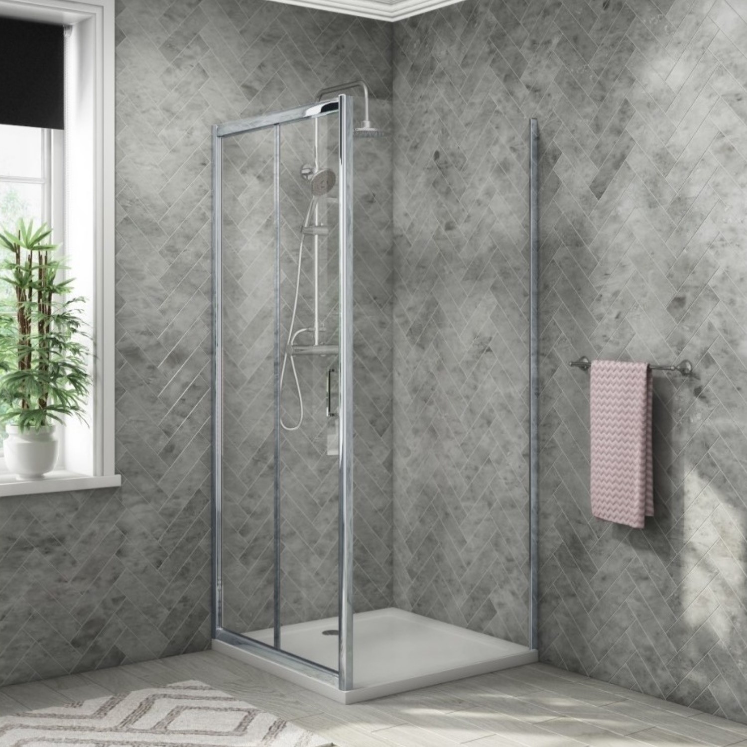 800 x 900 Rectangular Bi-Fold Shower Enclosure - Lyra