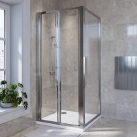 Chrome 4mm Glass Square Bi-Fold Shower Enclosure 900mm - Lyra