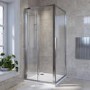 Chrome 4mm Glass Rectangular Bi-Fold Shower Enclosure 900x800mm - Lyra