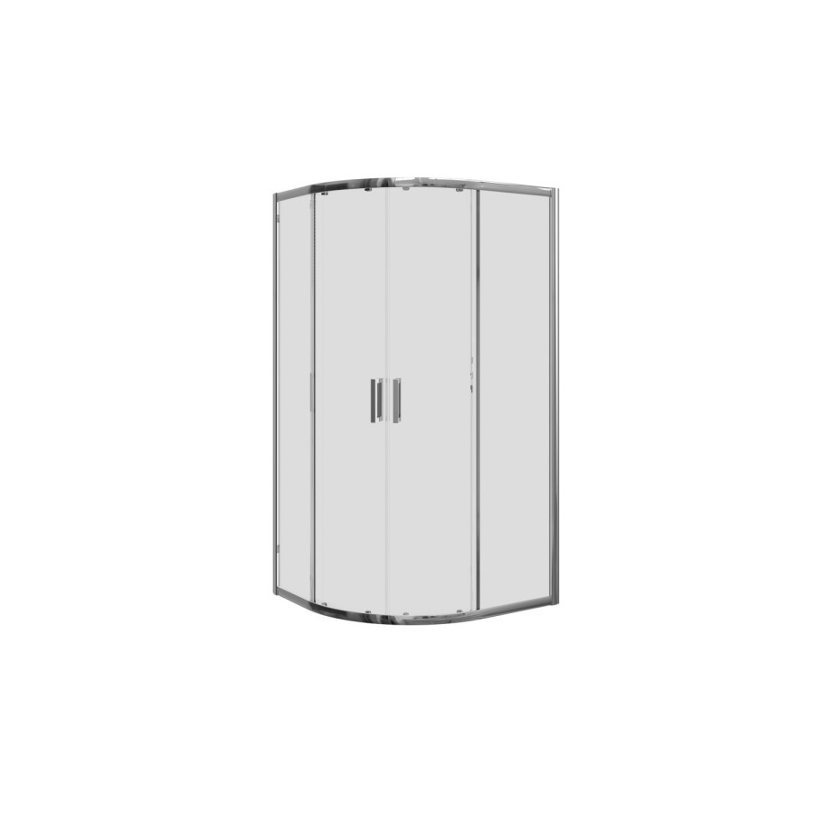 900mm Chrome 6mm Glass Quadrant Shower Enclosure with Shower Tray - Carina