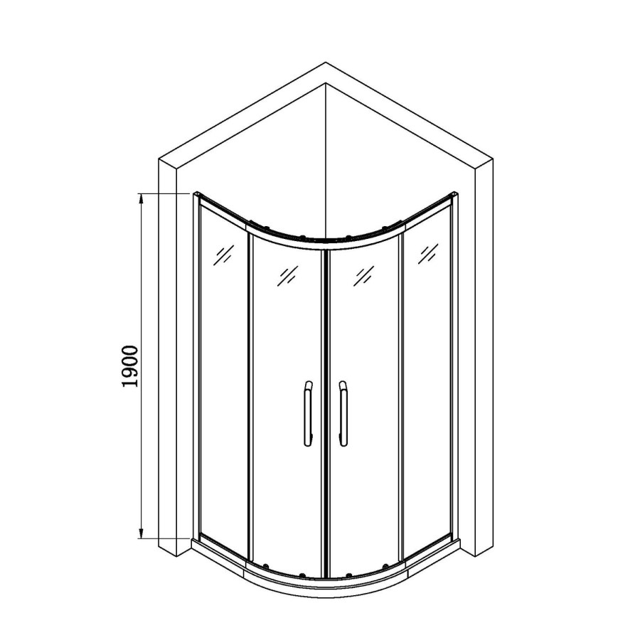 1000mm Quadrant Shower Enclosure with Shower Tray - Carina