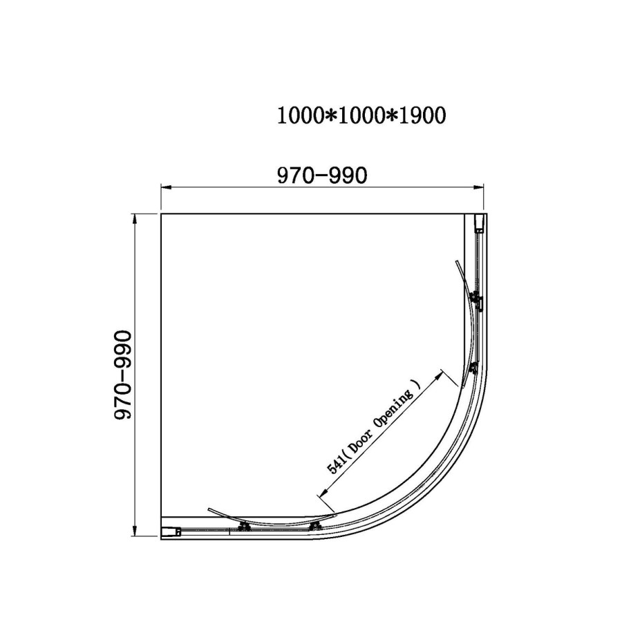 1000mm Quadrant Shower Enclosure with Shower Tray - Carina