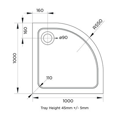 1000mm Quadrant Shower Enclosure with Shower Tray - Carina