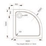 1000mm Quadrant Shower Enclosure with Shower Tray - Carina