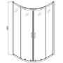900x760mm Chrome 6mm Glass Left Hand Offset Quadrant Shower Enclosure with Shower Tray - Carina