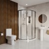 900 x 760mm Right Hand Offset Quadrant Shower Enclosure Suite with Toilet &amp; Basin - Carina