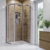 900 x 760mm Left Hand Offset Quadrant Shower Enclosure Suite with Toilet &amp; Basin - Carina