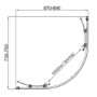 900x760mm Chrome 6mm Glass Right Hand Offset Quadrant Shower Enclosure with Shower Tray - Carina
